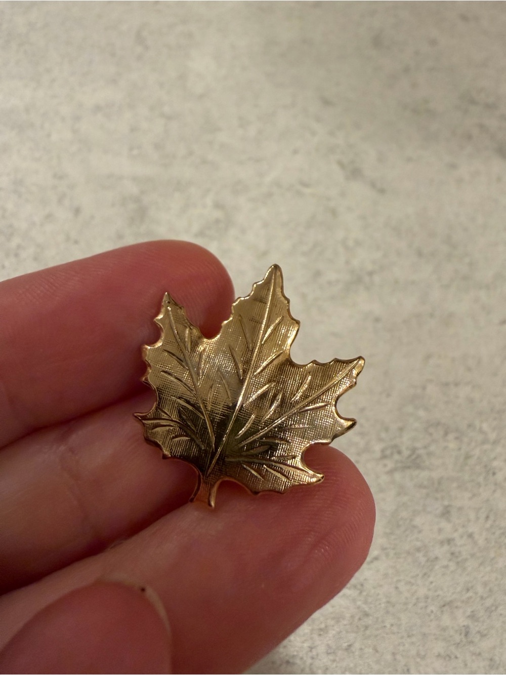 Vintage Gold-Tone Maple Leaf Brooch